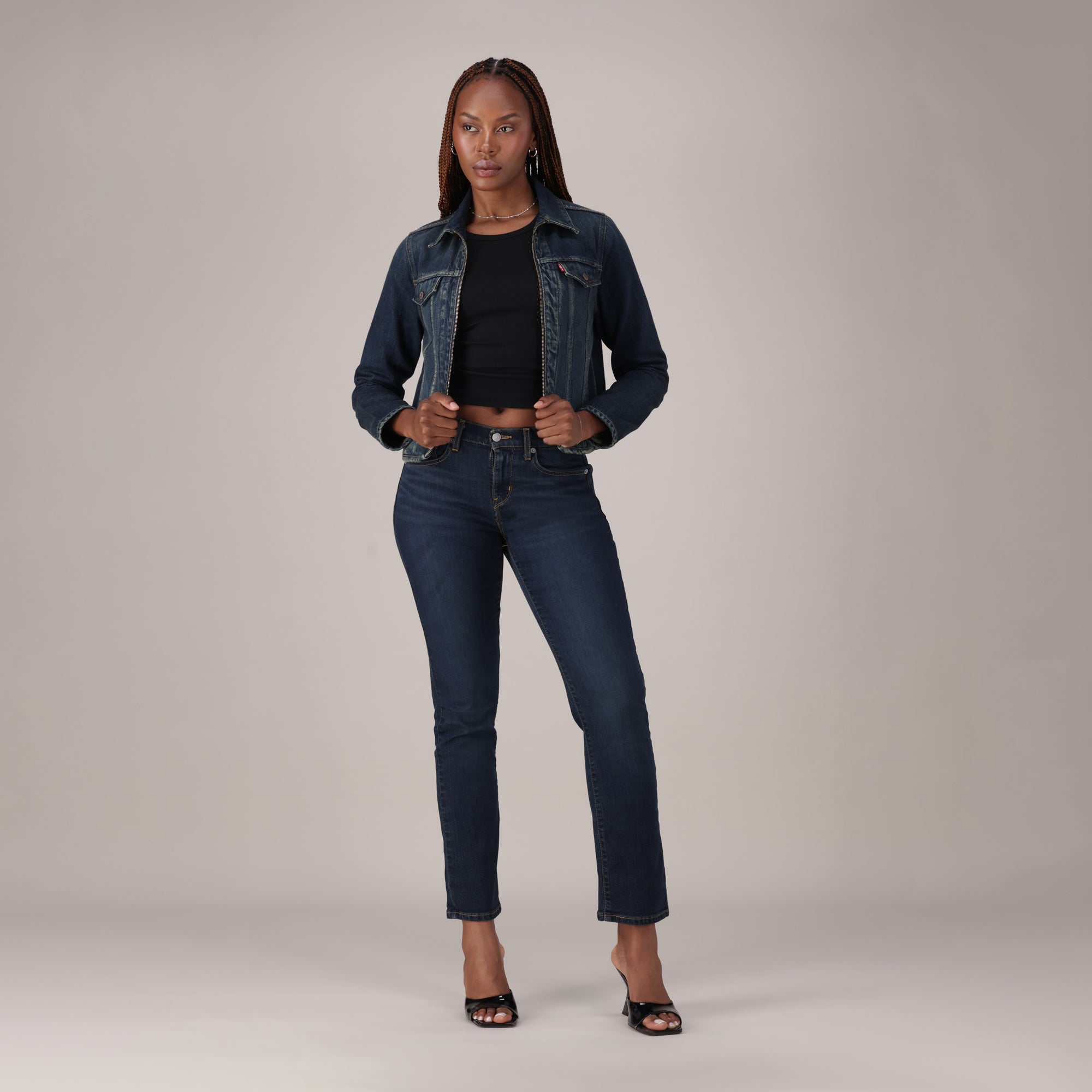 LEVI'S® WOMEN'S CURVY STRAIGHT - DARK INDIGO - WORN IN