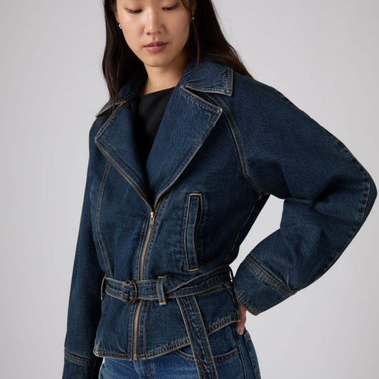 LEVI'S® WOMEN'S 80'S BOMBER JACKET - MED INDIGO - WORN IN