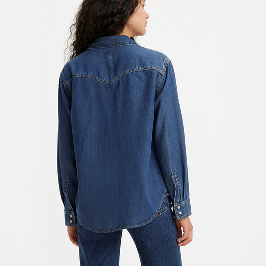 LEVI'S® WOMEN'S TEODORA WESTERN SHIRT - DARK INDIGO WORN IN