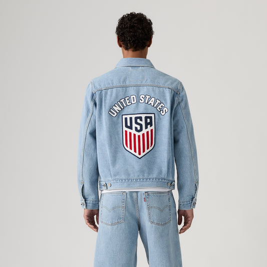LEVI'S® U.S. SOCCER TYPE II TRUCKER JACKET - LIGHT INDIGO - WORN IN