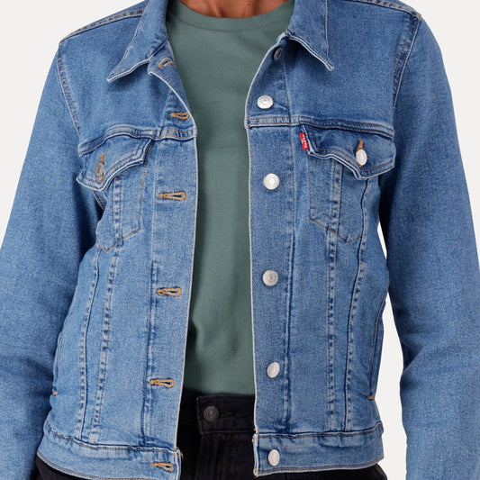 ORIGINAL TRUCKER JACKET - MED INDIGO - WORN IN