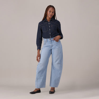 Levi's® Women's Cinch Barrel Jeans - Med Indigo - Worn In