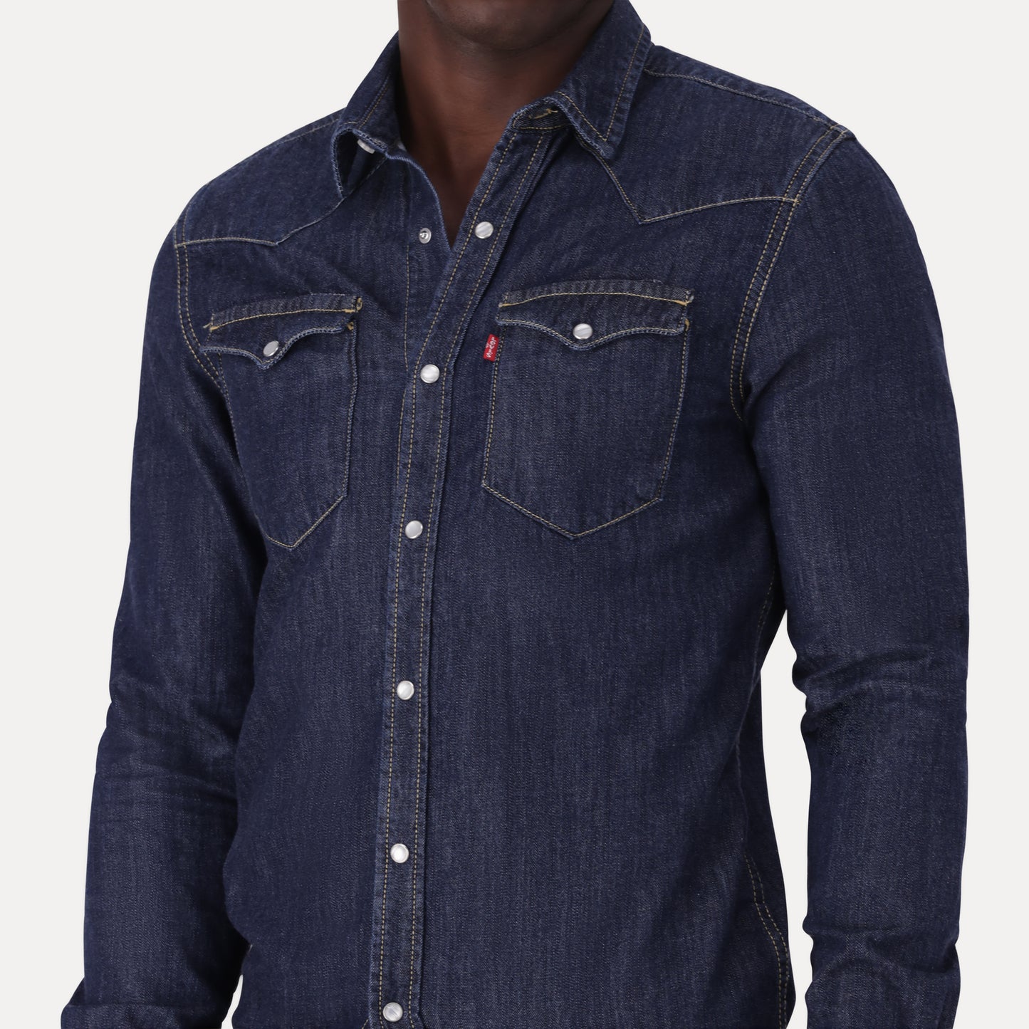 CLASSIC STANDARD FIT WESTERN SHIRT - BLUE