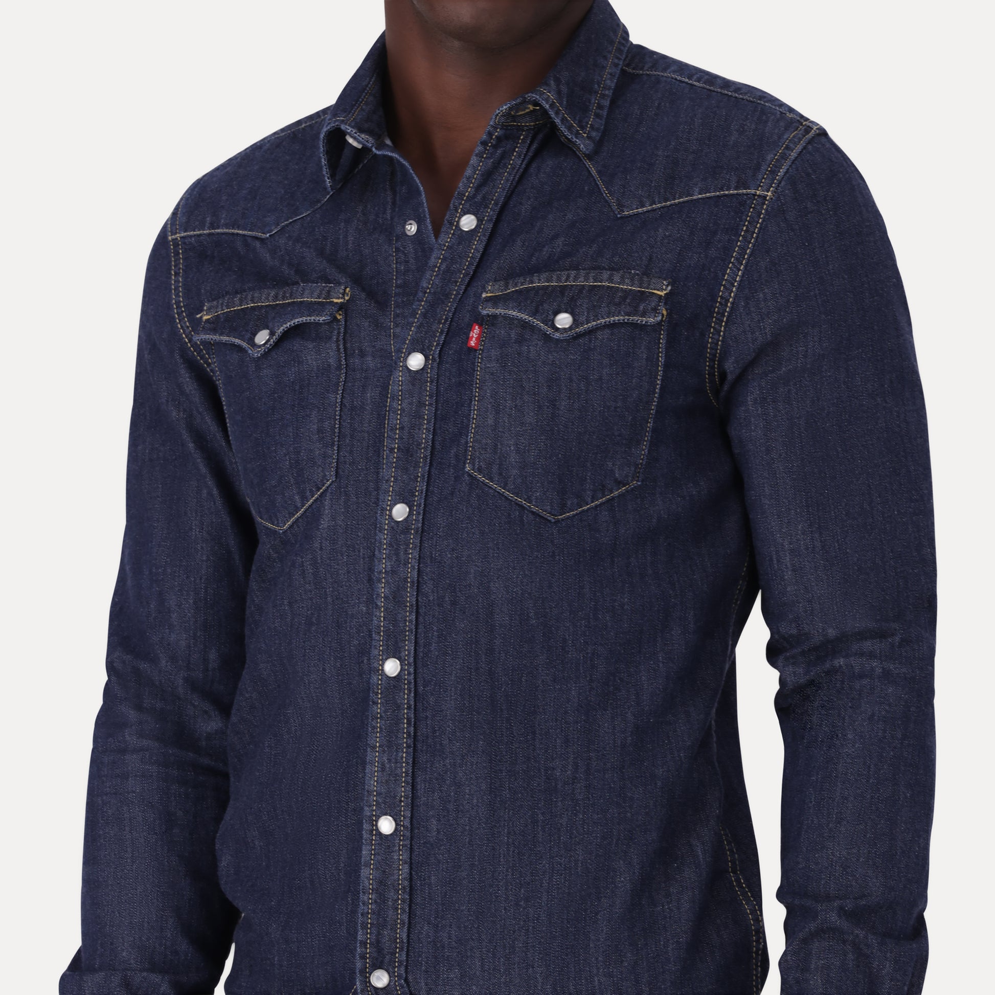 CLASSIC STANDARD FIT WESTERN SHIRT - BLUE