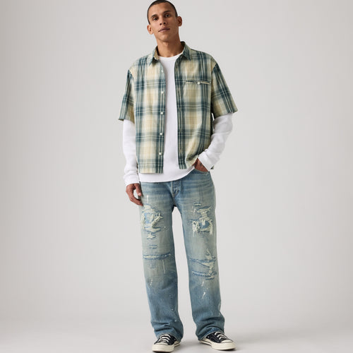LEVI'S® MEN'S 501® LOOSE JEANS - MED INDIGO - WORN IN