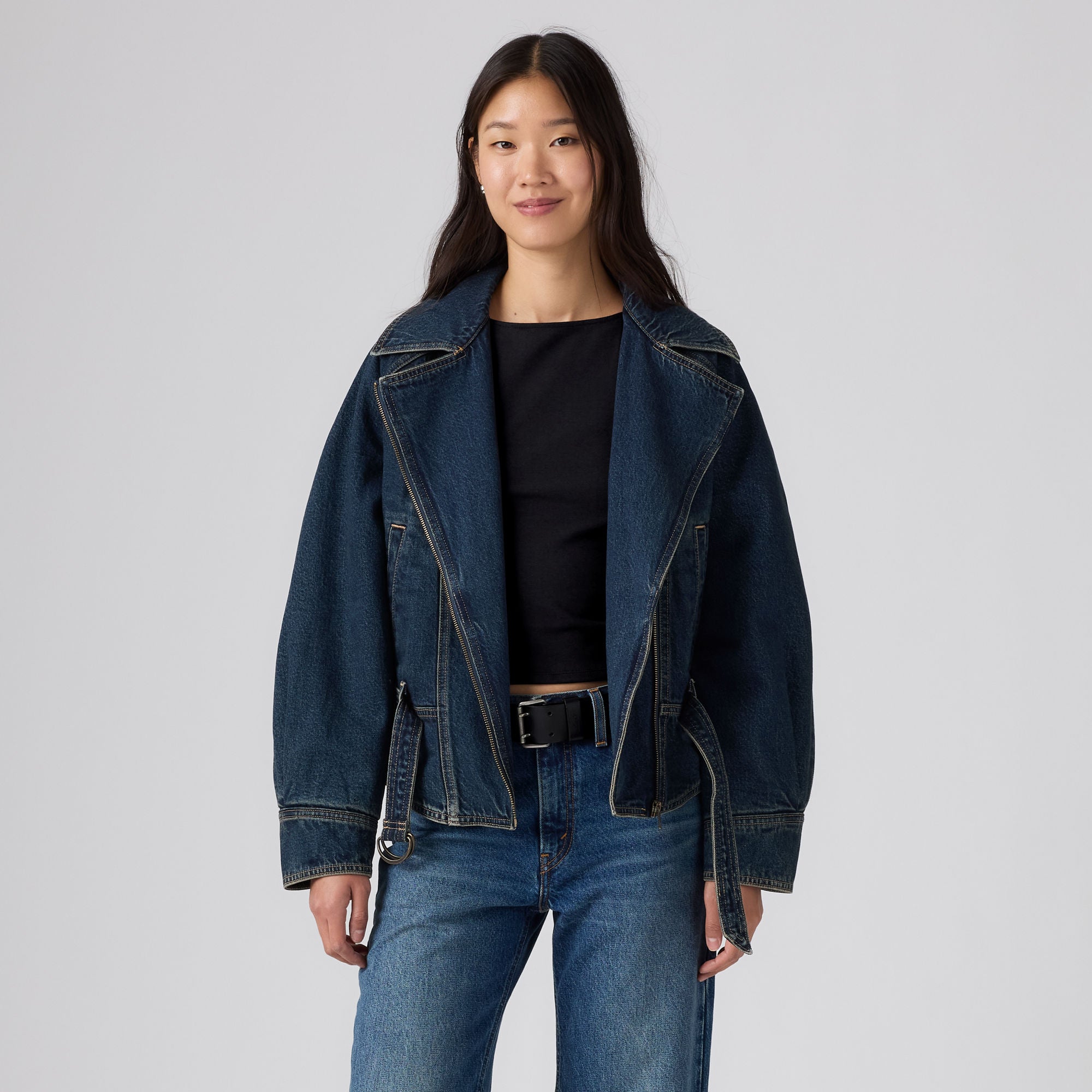 LEVI'S® WOMEN'S 80'S BOMBER JACKET - MED INDIGO - WORN IN