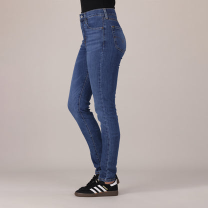 LEVI'S® WOMEN'S 720 HIGH-RISE SUPER SKINNY JEANS - MED INDIGO - WORN IN