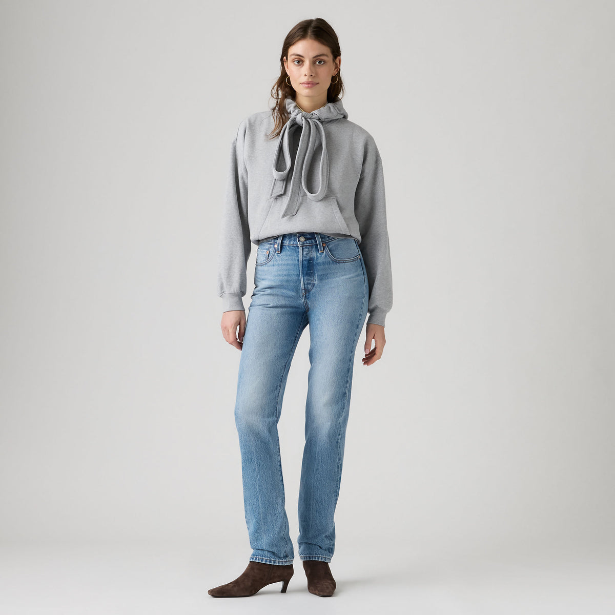 LEVI'S® WOMEN'S 501® ORIGINAL JEANS - MED INDIGO - WORN IN