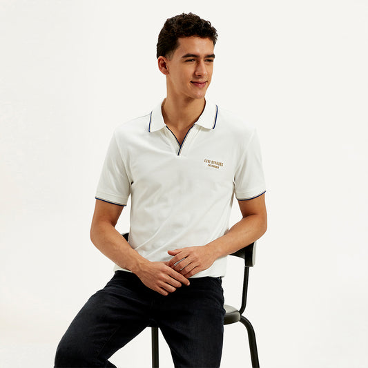 LEVI’S® MEN'S SOLID SLIM FIT POLO T-SHIRT - WHITE