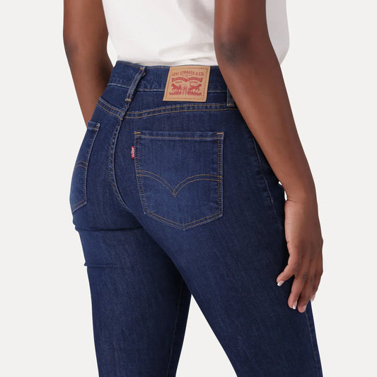 LEVI’S® WOMEN'S 710 MID-RISE SUPER SKINNY JEANS - DARK INDIGO - WORN IN