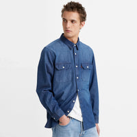 LEVI'S® MEN'S JACKSON WORKER OVERSHIRT - DARK INDIGO - WORN IN