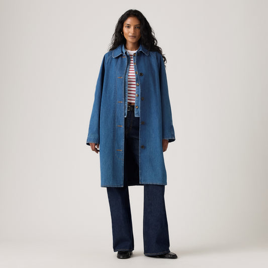 LEVI'S® WOMEN'S FRANKIE MAC TRENCH COAT - DARK INDIGO FLAT FINISH