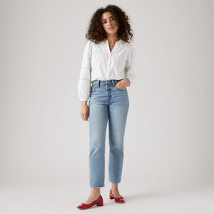 LEVI'S® WOMEN'S 501® ORIGINAL LIGHTWEIGHT CROPPED JEANS - MED INDIGO - WORN IN
