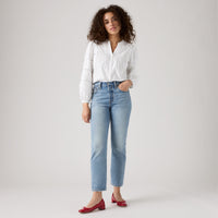 LEVI'S® WOMEN'S 501® ORIGINAL LIGHTWEIGHT CROPPED JEANS - MED INDIGO - WORN IN