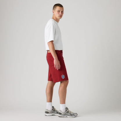 LEVI'S® ENGLAND FOOTBALL 478 BAGGY SHORTS - LIGHT INDIGO - WORN IN