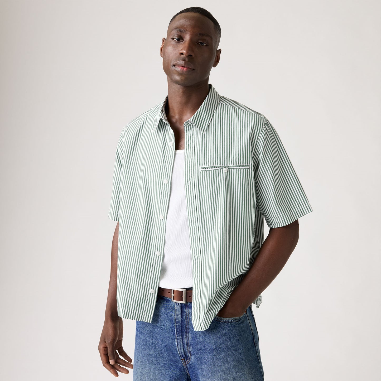 LEVI'S® MEN'S SHORT-SLEEVE ZANDT CROPPED SHIRT - MULTI COLOUR