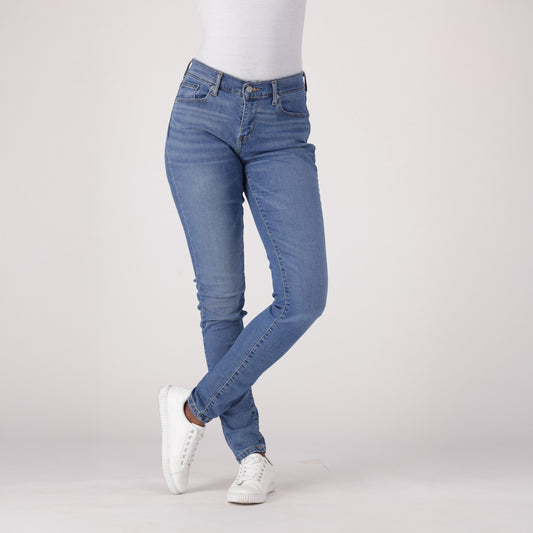 LEVI'S® CURVY SUPER SKINNY  - MED INDIGO - WORN IN