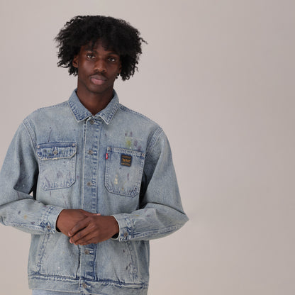 LEVI'S® MEN’S SUNRISE TRUCKER JACKET - MED INDIGO - WORN IN