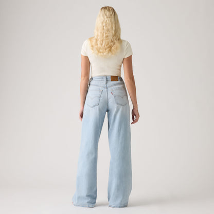 LEVI'S® WOMEN'S CINCH WIDE-LEG JEANS - MED INDIGO - WORN IN