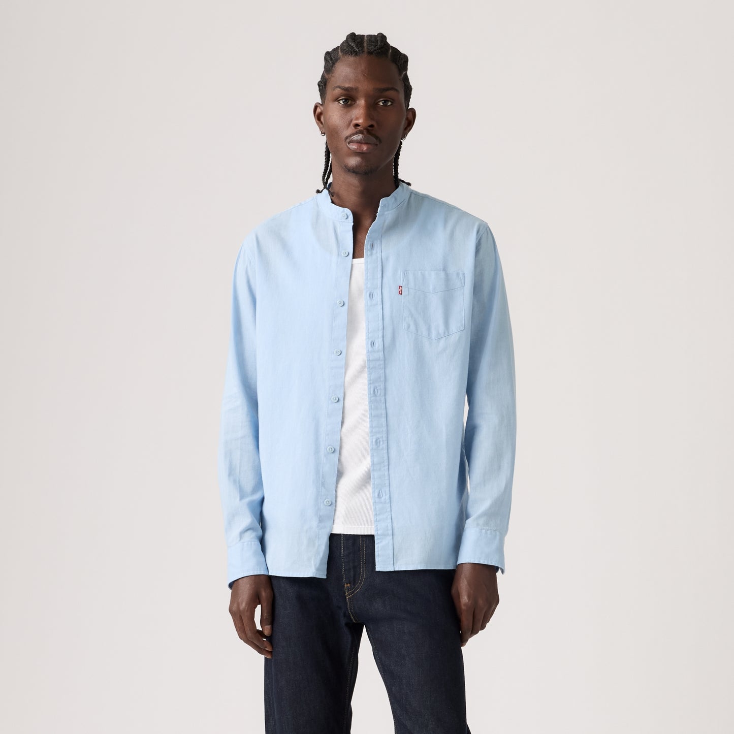 LEVI'S® MEN'S BANDED COLLAR 1 POCKET SHIRT - MULTI COLOUR