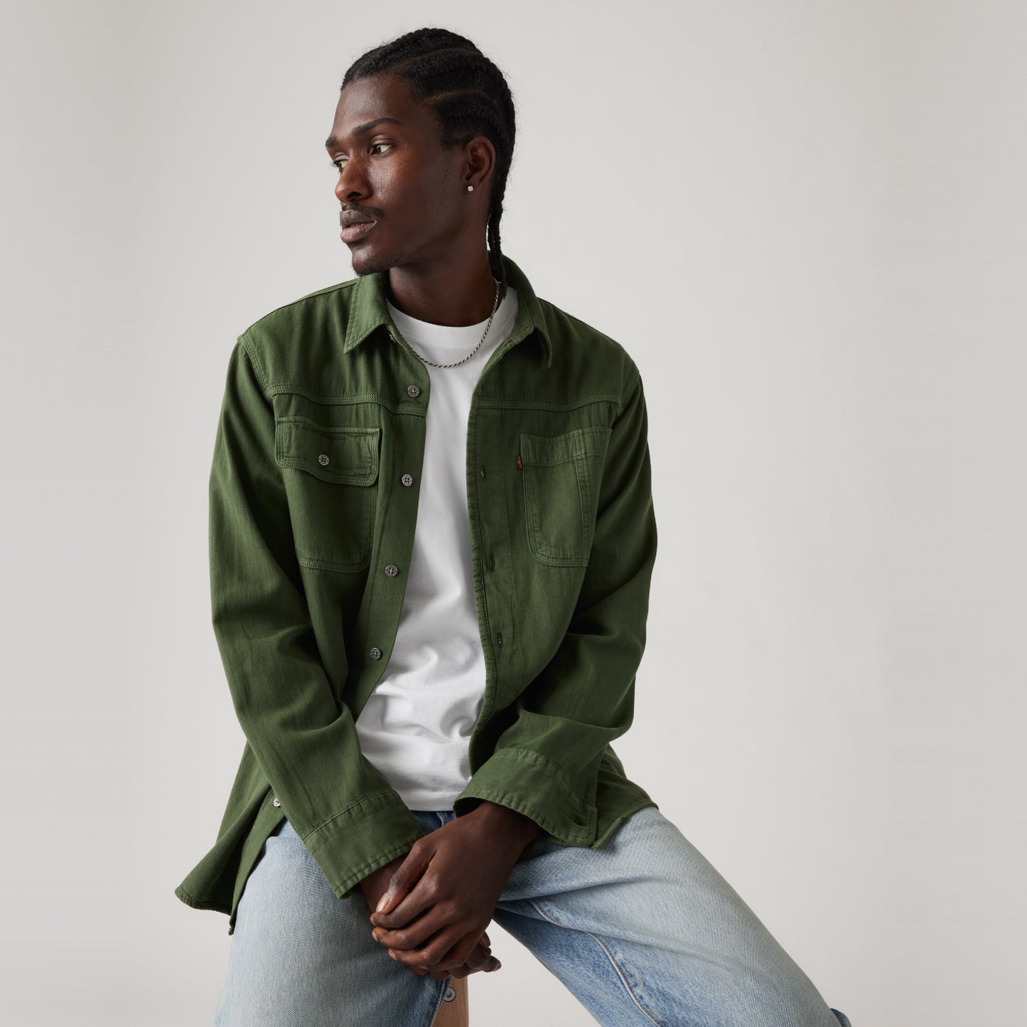 LEVI’S® MEN’S LONG-SLEEVE AUBURN WORKER SHIRT - GREEN