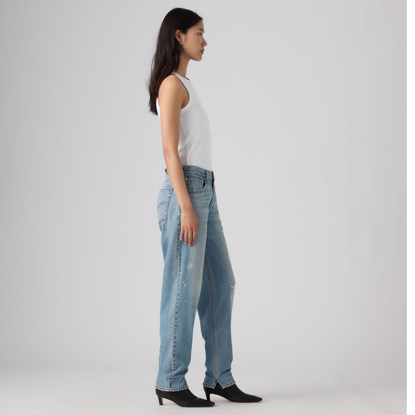 LEVI'S® WOMEN'S LOOSE TAPER JEANS - MED INDIGO - WORN IN