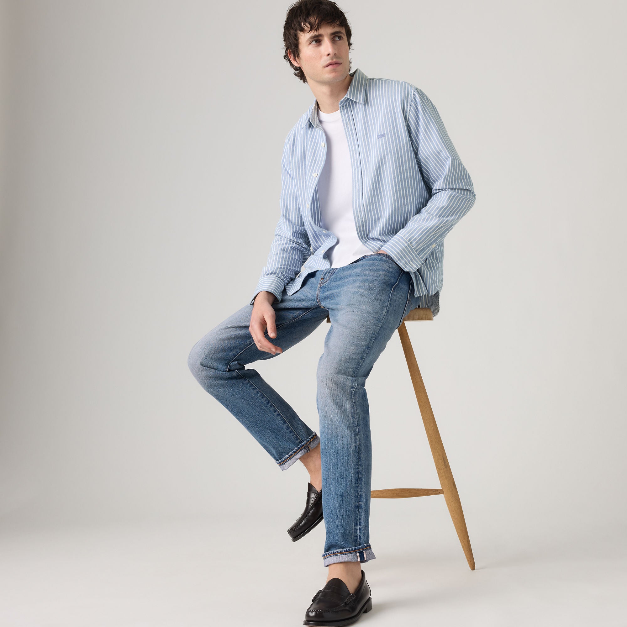 LEVI'S® MEN'S 502™ TAPER JEANS - MED INDIGO - WORN IN