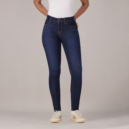 LEVI'S® WOMEN'S CURVY SUPER SKINNY  - MED INDIGO - WORN IN
