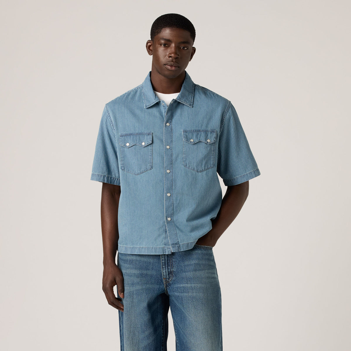LEVI'S® MEN'S SHORT-SLEEVE BOXY WESTERN SHIRT - MULTI-COLOR