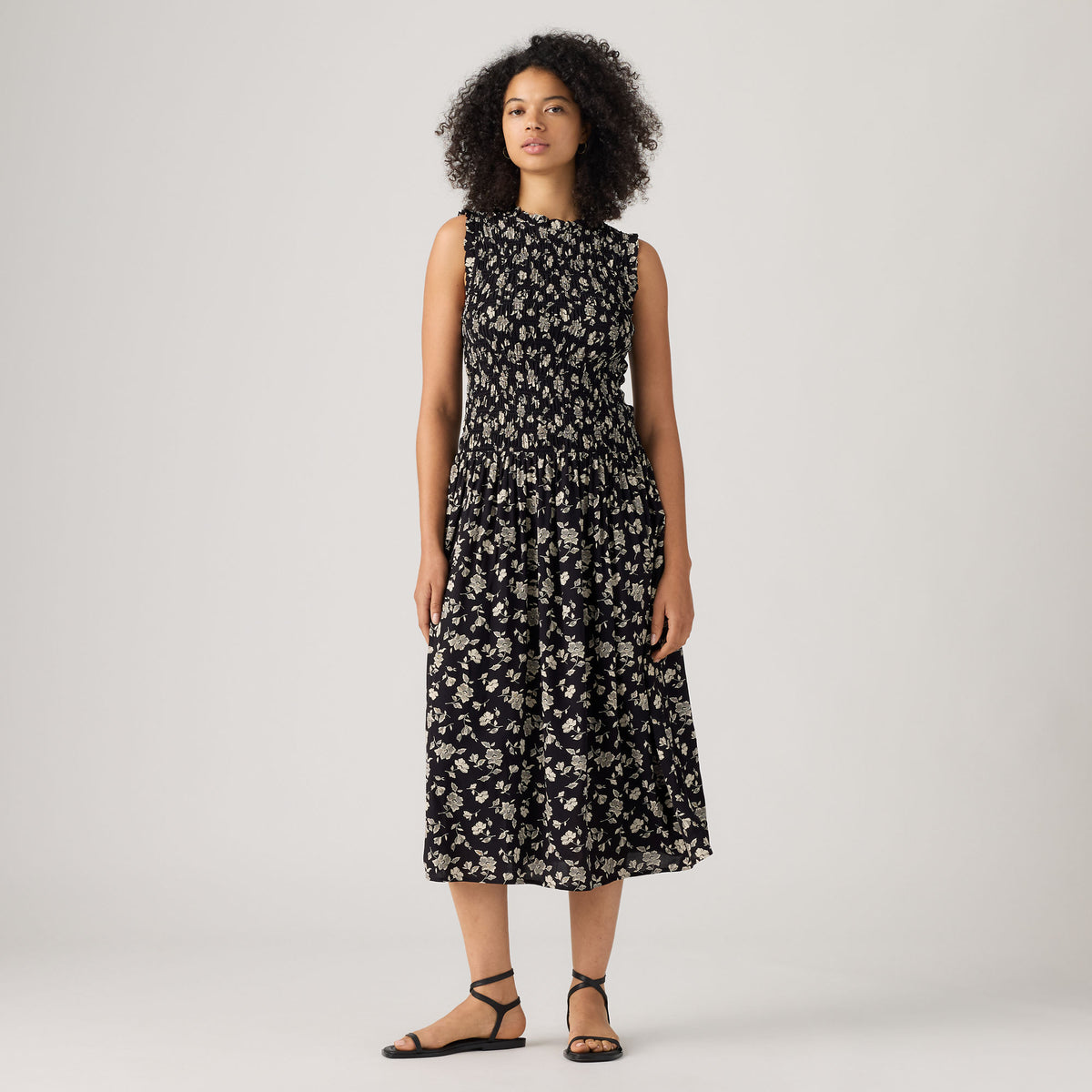 LEVI'S® WOMEN'S NATALY MIDI DRESS - BLACK