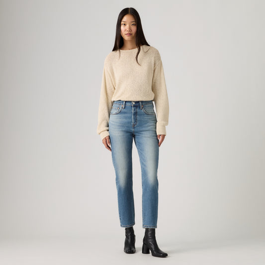 LEVI'S® WOMEN'S CROPPED 501 ORIGINAL® JEANS - MED INDIGO - WORN IN