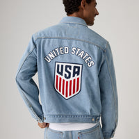 LEVI'S® U.S. SOCCER TYPE II TRUCKER JACKET - LIGHT INDIGO - WORN IN