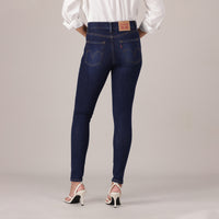LEVI'S® WOMEN'S 720 HIGH-RISE SUPER SKINNY JEANS - DARK INDIGO - WORN IN