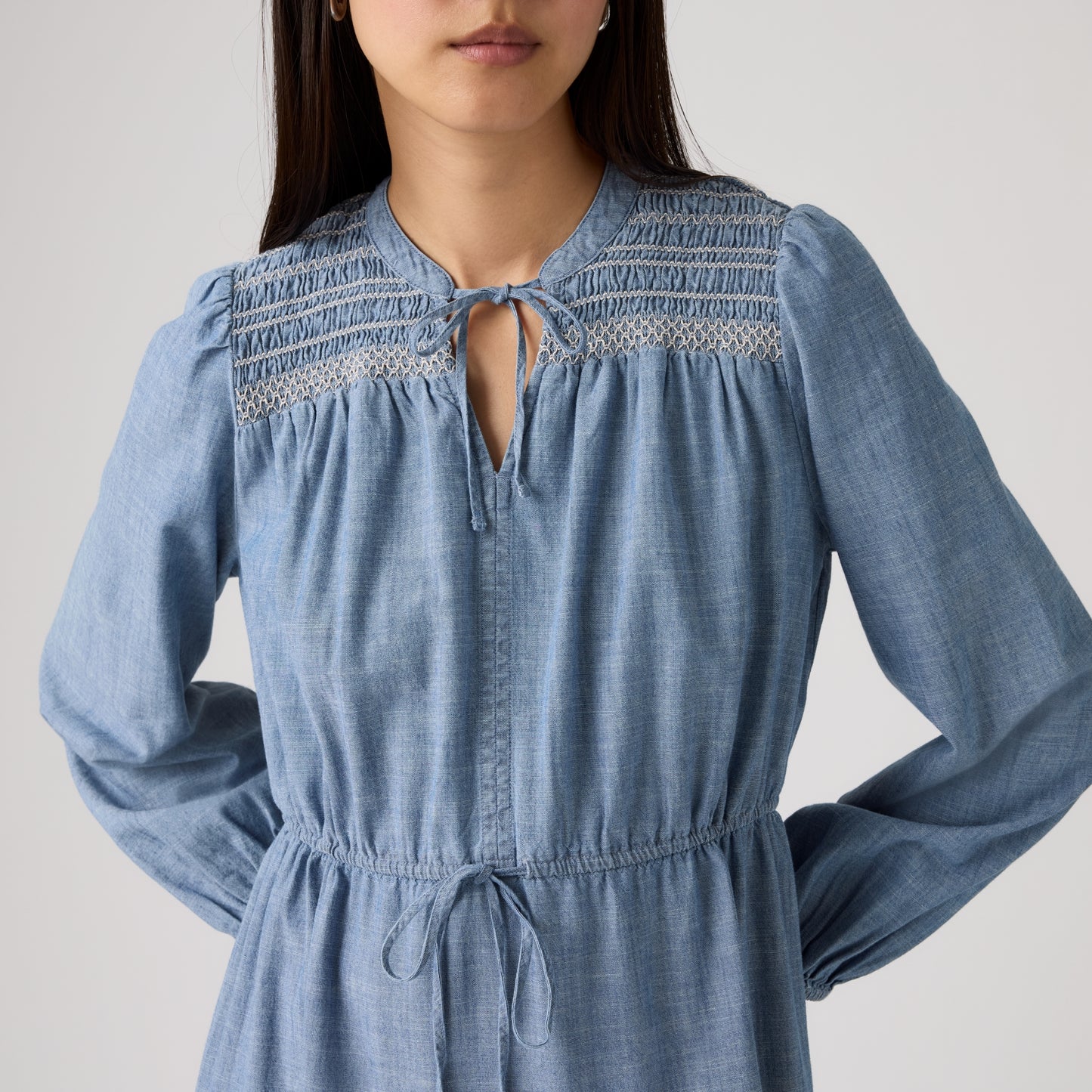 LEVI'S® WOMEN'S SEREN LONG-SLEEVE MIDI DRESS - MULTI COLOUR