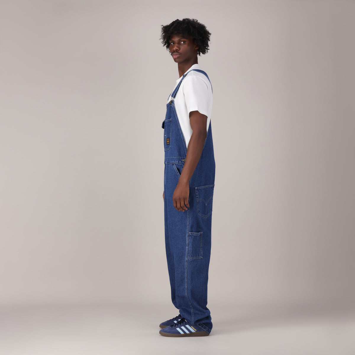 LEVI'S® MEN'S LOOSE OVERALLS - MED INDIGO - WORN IN