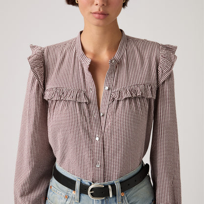 LEVI'S® WOMEN'S GIANNA LONG-SLEEVE BLOUSE - RED