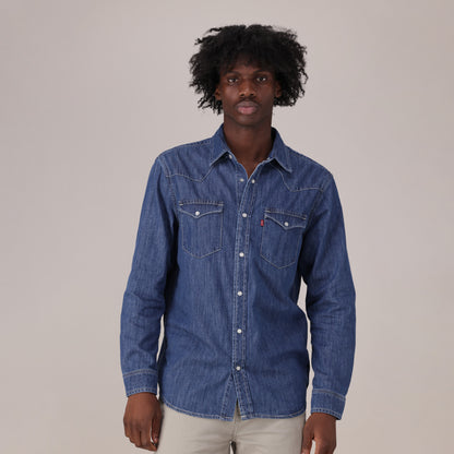 LEVI'S® MEN'S CLASSIC STANDARD FIT WESTERN SHIRT - DARK INDIGO - FLAT FINISH
