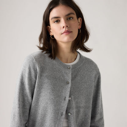 LEVI'S® WOMEN'S SUPERSOFT CREWNECK CARDIGAN - NEUTRAL