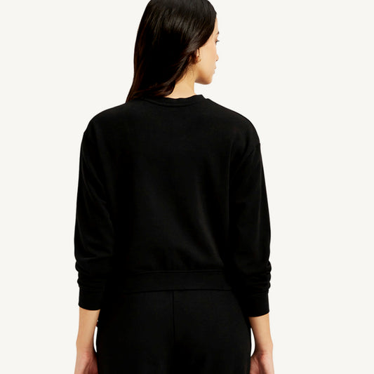 LEVI’S® WOMEN'S TYPOGRAPHY CREW NECK SWEATSHIRT - BLACK