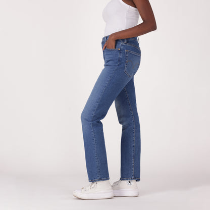 LEVI'S® WOMEN'S WEDGIE SLIM JEANS - MED INDIGO - WORN IN