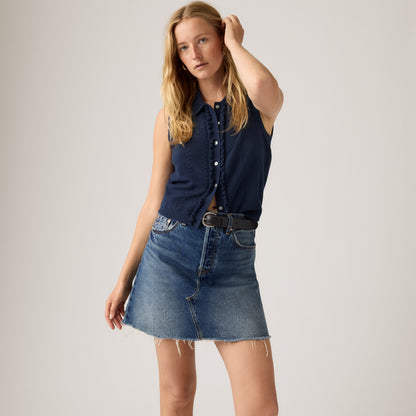 LEVI'S® WOMEN'S DECONSTRUCTED SKIRT - DARK INDIGO  WORN IN