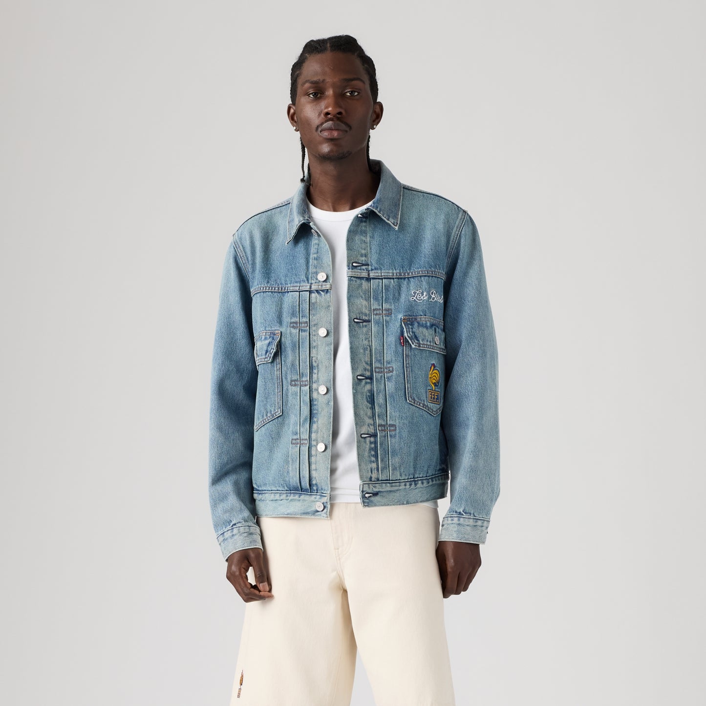 LEVI'S® FRANCE FOOTBALL TYPE II TRUCKER JACKET - DARK INDIGO  WORN IN
