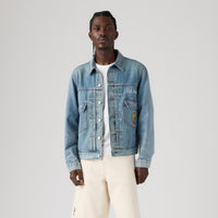 LEVI'S® FRANCE FOOTBALL TYPE II TRUCKER JACKET - DARK INDIGO  WORN IN