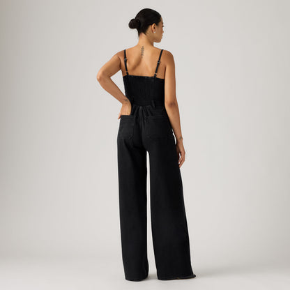 LEVI'S® WOMEN'S SEAMED JUMPSUIT - MED INDIGO - WORN IN