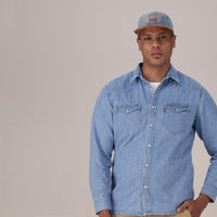 LEVI'S® MEN'S CLASSIC STANDARD FIT WESTERN SHIRT - MED INDIGO - FLAT FINISH