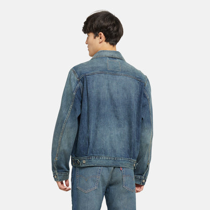 LEVI'S® MEN'S TYPE II TRUCKER JACKET - MED INDIGO - WORN IN