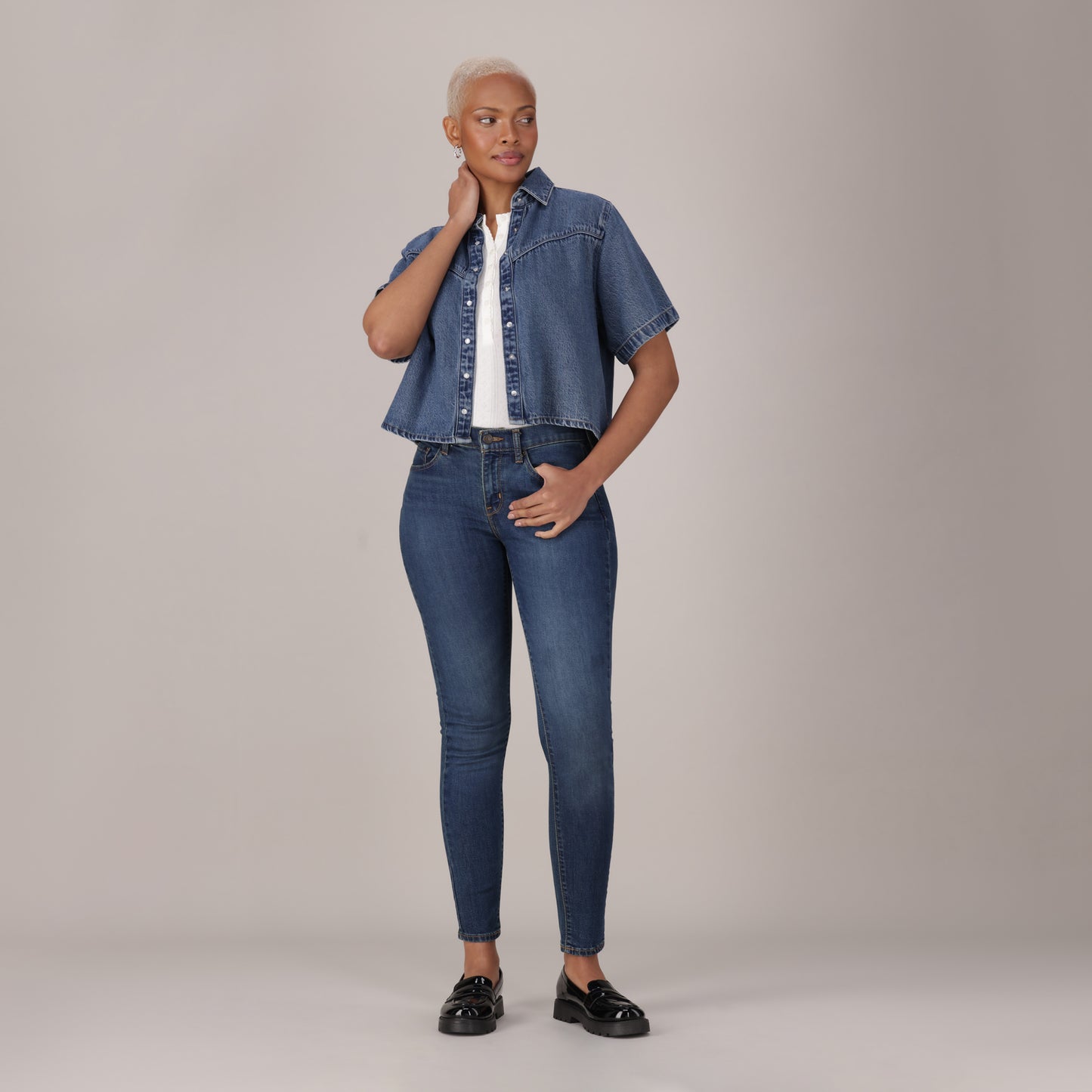 LEVI'S® WOMEN'S CURVY SKINNY  - DARK INDIGO  WORN IN