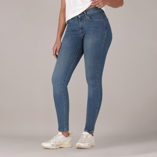 LEVI'S® WOMEN'S CURVY SUPER SKINNY  - MED INDIGO - WORN IN