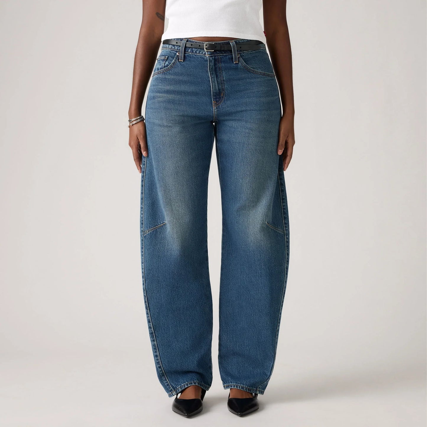LEVI'S® WOMEN'S BAGGY DAD BARREL JEANS - DARK INDIGO WORN IN