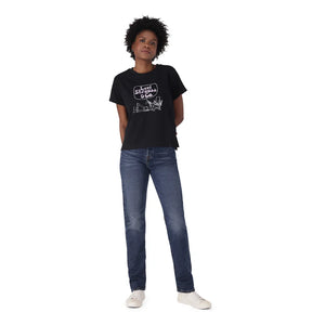 LEVI'S® WOMEN'S WEDGIE STRAIGHT JEANS - MED INDIGO - WORN IN